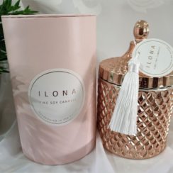 Geo Cut Rose Copper Glass Holds 500gms